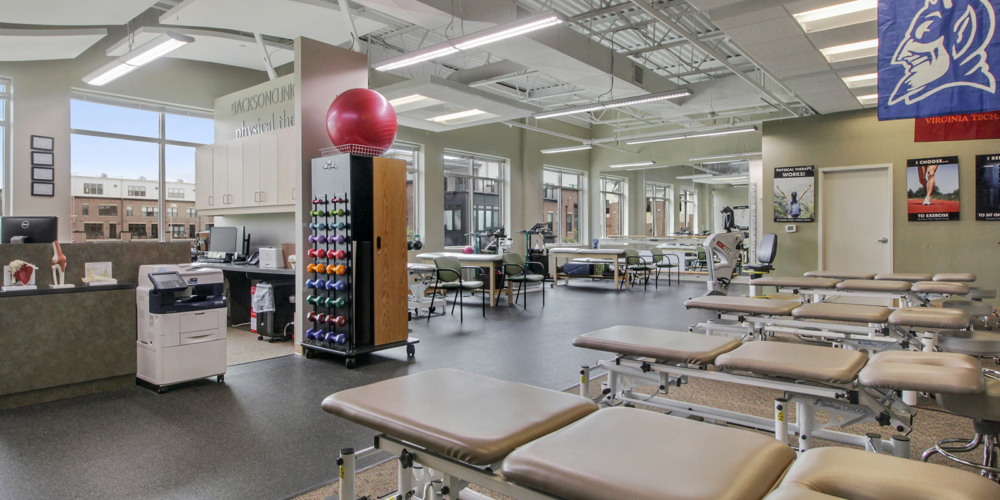 physical therapy with therapy tables