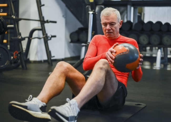 senior exercising physical therapy blood pressure